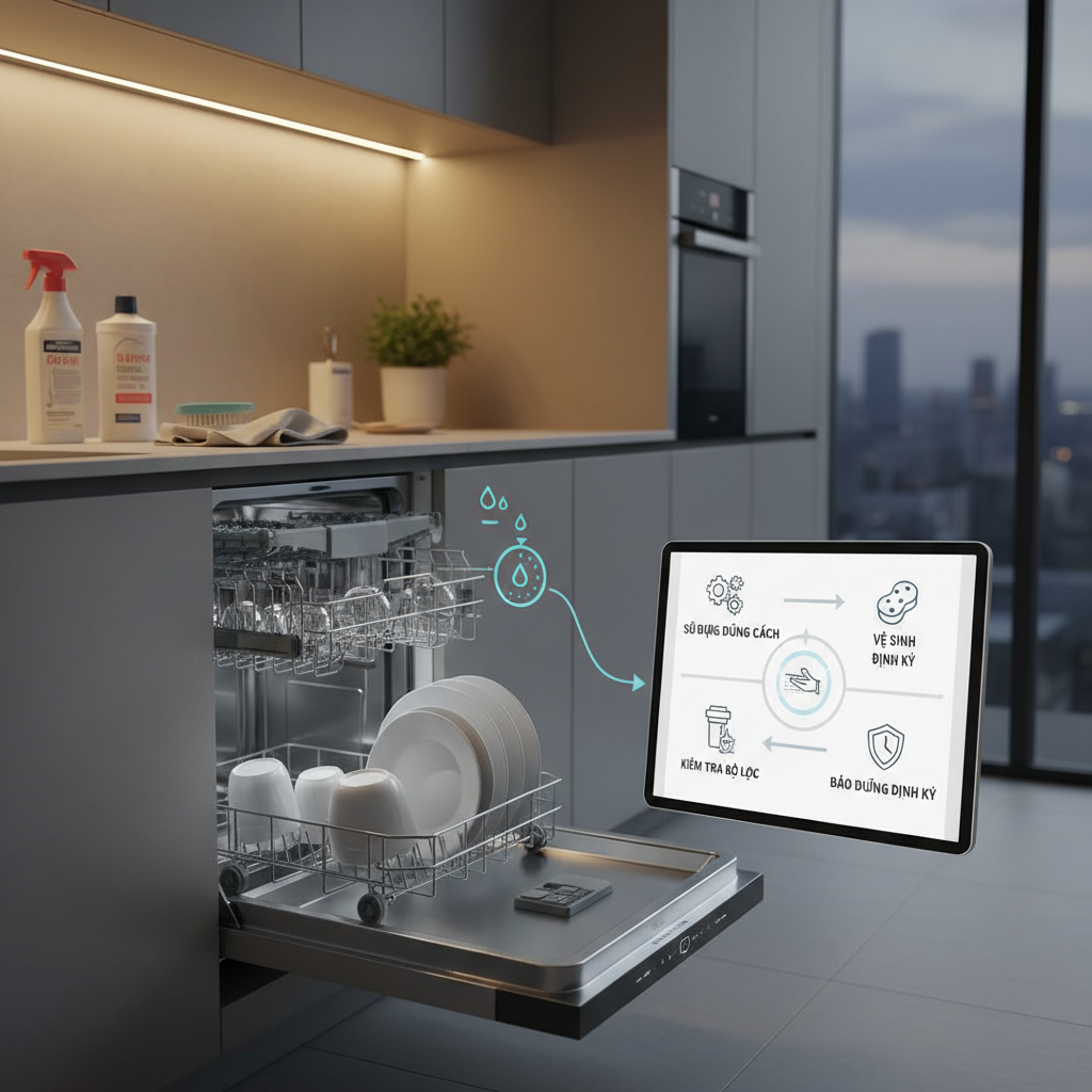 Mẹo sử dụng và bảo quản máy rửa bát hiệu quả để tăng tuổi thọ