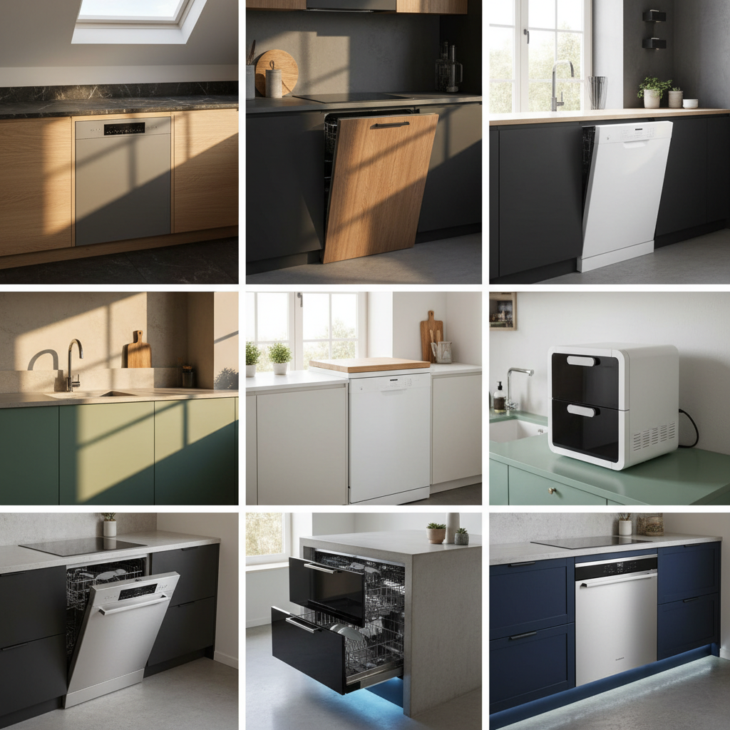 Phân loại máy rửa bát theo cách lắp đặt và thiết kế