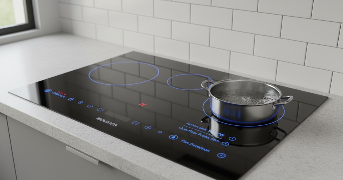 Các tính năng an toàn trên dòng bếp từ Zemmer