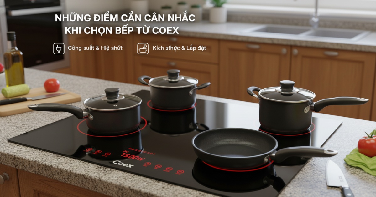 Những điểm cần cân nhắc khi chọn bếp từ Coex