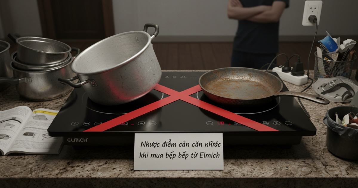 Nhược điểm cần cân nhắc khi mua bếp từ Elmich