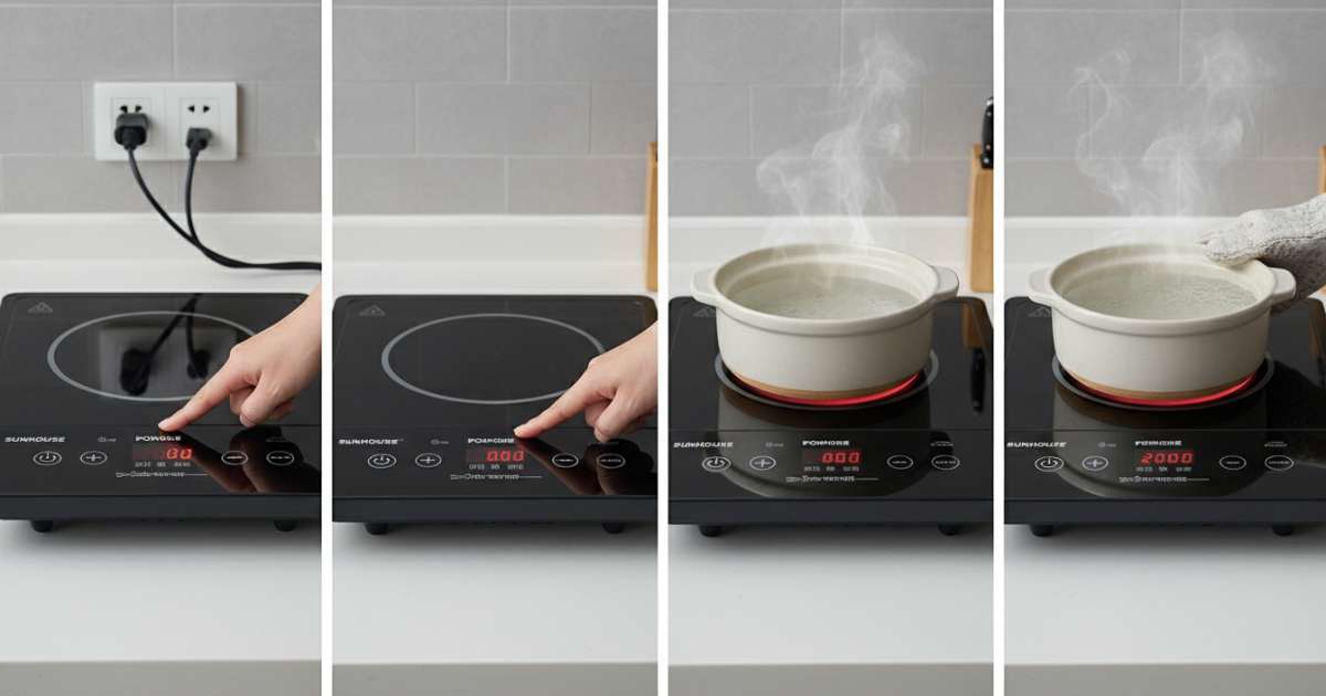 Các bước cơ bản trong hướng dẫn sử dụng bếp hồng ngoại sunhouse