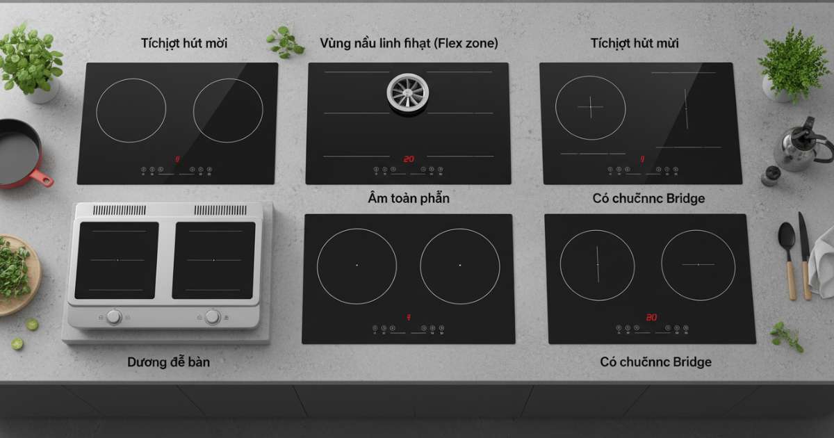 Phân loại các mẫu bếp từ đôi phổ biến nhất hiện nay