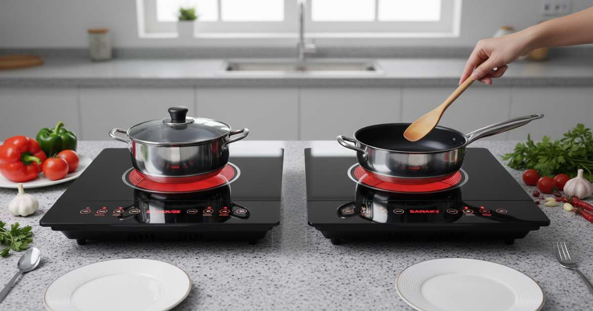 So sánh bếp hồng ngoại Sunhouse và Sanaky về thiết kế và mẫu mã