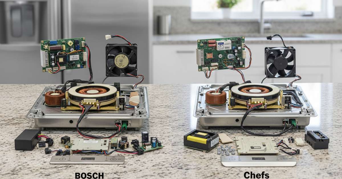 Đánh giá bếp từ Bosch và Chefs về mặt linh kiện và độ bền