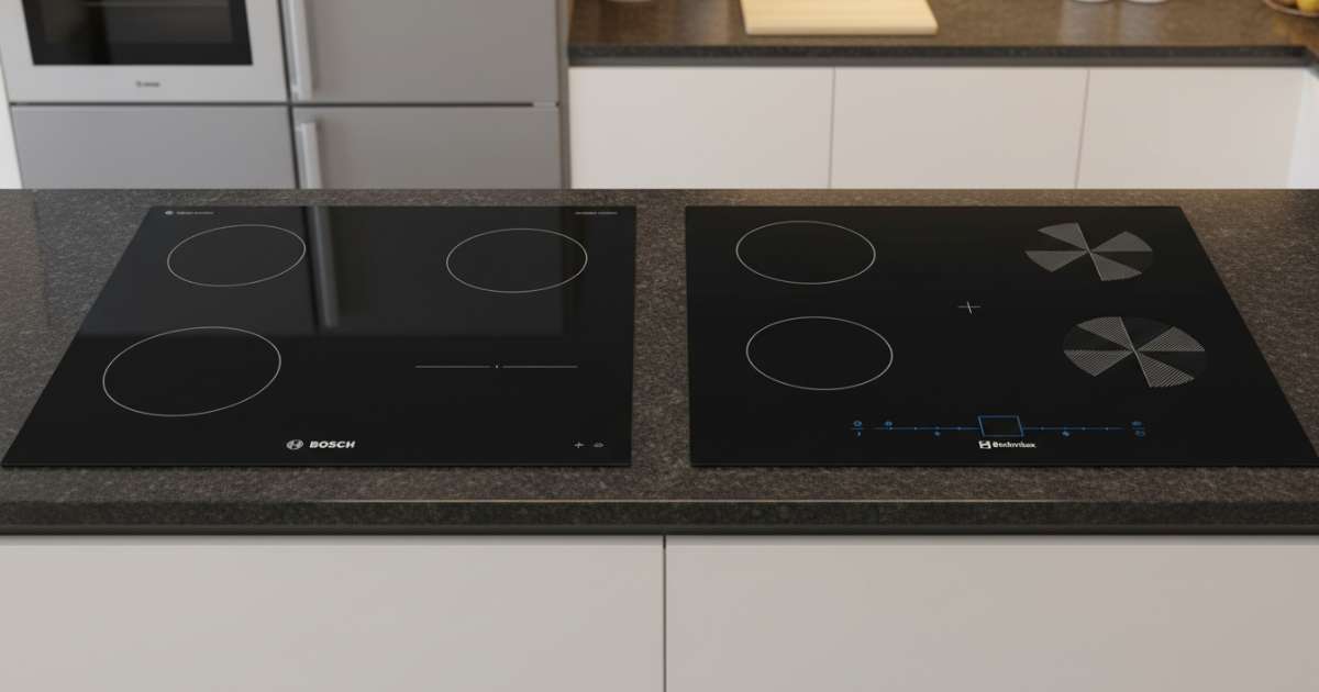 So sánh bếp từ bosch và electrolux về thiết kế và chất liệu mặt kính
