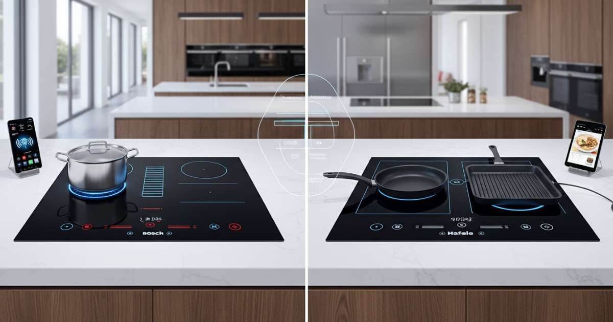 So sánh bếp từ bosch và hafele về công nghệ và tính năng thông minh